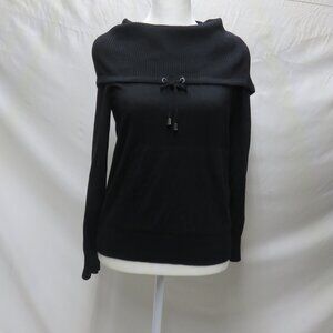 Jones New York Women's Pullover Drawstring Cowl with Front Pockets Sweater